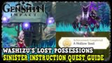 Genshin Impact Sinister Instruction Quest Guide (A Hollow Soul Achievement) Washizu Lost Possession