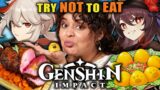 Genshin Impact – Try Not to Eat Challenge (Golden Shrimp Balls, Padisarah Pudding, Pile 'Em Up)