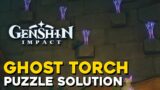 Genshin Impact Underground Ghost Torch Secret Puzzle Solution (Tsurumi Island)
