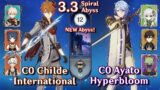 Spiral Abyss 3.3 – C0 Childe International & C0 Ayato Hyperbloom | Floor 12 9 Stars | Genshin Impact