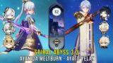 C0 Ayaka Nahida Melt Burn and C0 Ayato Yelan – Genshin Impact Abyss 3.3 – Floor 12 9 Stars