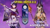 C0 Raiden Soup & C0 Cyno Aggravate | 3.3/3.4 Spiral Abyss Floor 12 9 Star | Genshin Impact