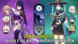 C0 Raiden x Yae Miko and C1 Wanderer Hyperbloom – Genshin Impact Abyss 3.3 – Floor 12 9 Stars