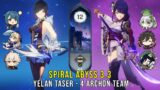 C0 Yelan Taser and C0 Raiden 4 Archon Team – Genshin Impact Abyss 3.3 – Floor 12 9 Stars