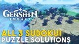 Genshin Impact All 3 Sudoku Puzzle Solutions (Watatsumi Big Cube Puzzle Solutions)