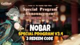 Live NOBAR Special Program v3.4 Genshin Impact (REDEEM CODE)