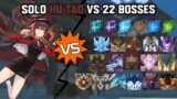 Solo Hu Tao vs 22 Bosses Without Food Buff | Genshin Impact