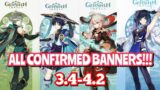 Which BANNERS will be IN 3.4/3.5/3.6/3.7/3.8/3.9/4.0/4.1/4.2/  Who To Roll On? Genshin impact Leaks.