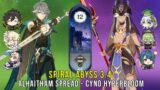 C0 Alhaitham Spread and C1 Cyno Hyperbloom – Genshin Impact Abyss 3.4 – Floor 12 9 Stars