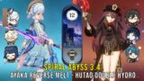 C0 Ayaka Reverse Melt and C1 Hutao Double Hydro – Genshin Impact Abyss 3.4 – Floor 12 9 Stars