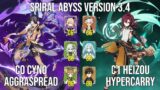 C0 Cyno Aggraspread – C1 Heizou Hypercarry | 3.4 Spiral Abyss