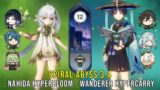 C0 Nahida Hyperbloom and C1 Wanderer Hypercarry – Genshin Impact Abyss 3.4 – Floor 12 9 Stars