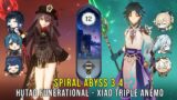 C1 Hutao Funerational and C0 Xiao Triple Anemo – Genshin Impact Abyss 3.4 – Floor 12 9 Stars