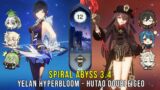 C1 Yelan Hyperbloom and C1 Hutao Double Geo – Genshin Impact Abyss 3.4 – Floor 12 9 Stars
