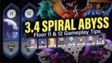 How to BEAT 3.4 SPIRAL ABYSS Floor 11 & 12: Guide & Tips w/ 4-Star Teams! | Genshin Impact 3.4