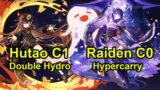 Hutao C1 DOuble hydro & Raiden C0 Hypercarry Spiral Abyss 3.4 floor 12 genshin Impact