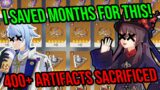 I Saved 400+ ARTIFACTS for the Artifact Strongbox! Genshin Impact
