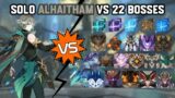Solo Alhaitham vs 22 Bosses Without Food Buff | Genshin Impact