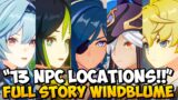 13 NPC HIDDEN LOCATIONS & Full Story Windblume's Breath Cutscene Genshin Impact DAY 1, 2, 3