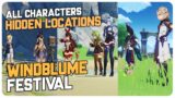 All Characters Hidden Location (Bonus Cutscene) Windblume Festival | Genshin Impact 3.5