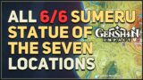 All Sumeru Statue of the Seven Locations Genshin Impact