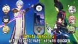 C0 Ayato Reverse Vape and C0 Yae Tighnari Quicken – Genshin Impact Abyss 3.5 – Floor 12 9 Stars