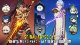 C0 Dehya Mono Pyro and C0 Ayato Hyperbloom – Genshin Impact Abyss 3.5 – Floor 12 9 Stars