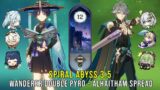 C1 Wanderer Double Pyro and C0 Alhaitham Spread – Genshin Impact Abyss 3.5 – Floor 12 9 Stars