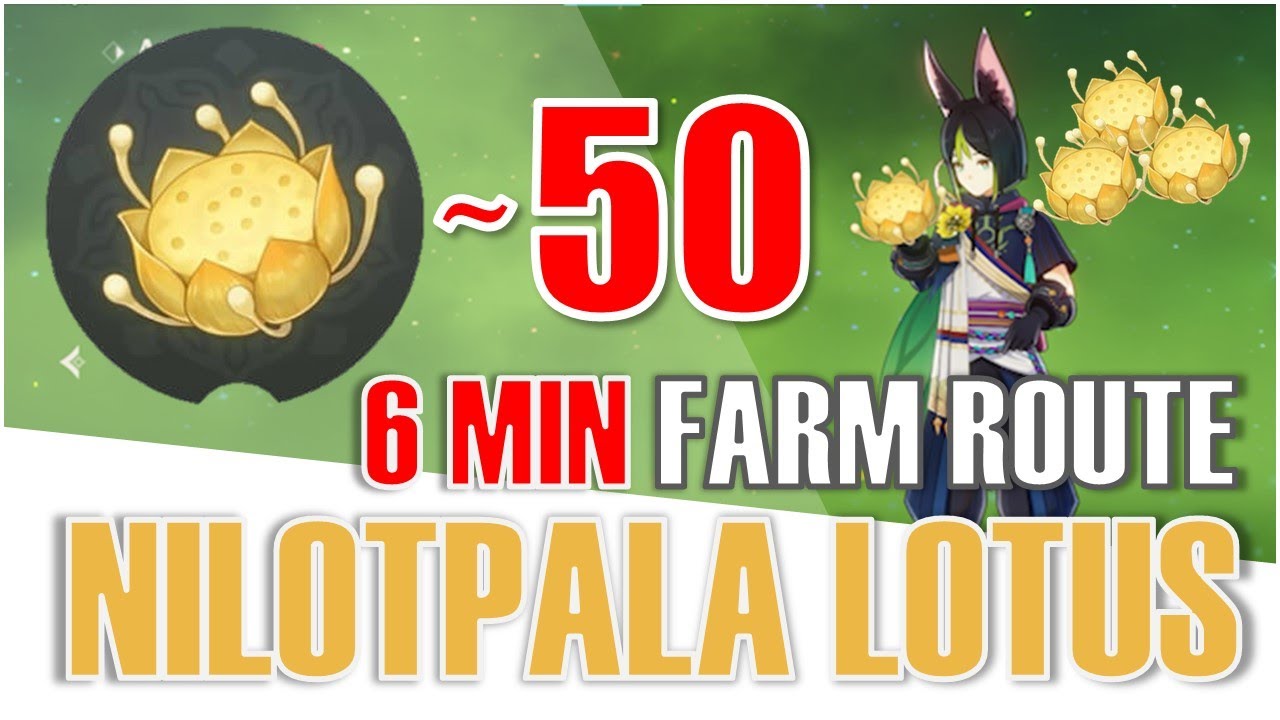 FAST Nilotpala Lotus Locations | 6min Farm Route | Genshin Impact Layla ...