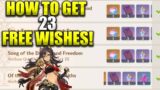 How To Get 23 Free Wishes In Genshin Impact 3.5 Right Now! New Guide Update!