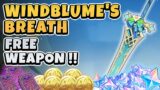 WINDBLUME'S BREATH EVENT – Get Free Weapon : Mailed Flower  |  Genshin Impact Event