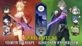C0 Yoimiya Overvape and C0 Alhaitham Hyperbloom – Genshin Impact Abyss 3.6 – Floor 12 9 Stars