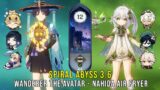 C1 Wanderer The Avatar and C0 Nahida Air Fryer – Genshin Impact Abyss 3.6 – Floor 12 9 Stars
