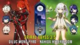 C5 Diluc Mono Pyro and C0 Nahida Hyperbloom – Genshin Impact Abyss 3.5 – Floor 12 9 Stars