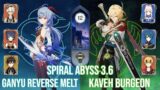 C0 Ganyu Reverse Melt and C6 Kaveh Burgeon – Genshin Impact Abyss 3.6 – Floor 12 9 Stars