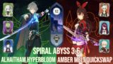 C1 Alhaitham Hyperbloom and C1 Amber Melt Quickswap – Genshin Impact Abyss 3.6 – Floor 12 9 Stars