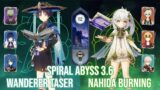 C1 Wanderer Taser and C2 Nahida Burning – Genshin Impact Abyss 3.6 – Floor 12 9 Stars