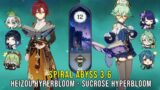 C6 Heizou Hyperbloom and C6 Sucrose Hyperbloom – Genshin Impact Abyss 3.6 – Floor 12 9 Stars