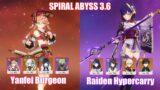 C6 Yanfei Burgeon & C0 Raiden Hypercarry | Spiral Abyss 3.6 | Genshin Impact