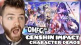 First Time REACTION to All GENSHIN IMPACT Character Demos | Part 2
