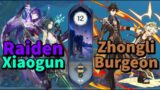 [3.7] Raiden Xiaogun & Zhongli Burgeon – Spiral Abyss Clear | Genshin Impact