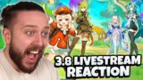 3.8 LIVESTREAM REACTION (NEW EVENT, NEW SKINS, NEW FONTAINE UPDATE) | Genshin Impact