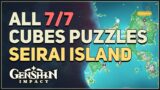 All 7 Cubes Puzzles Seirai Island Genshin Impact