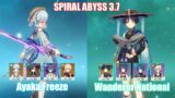 C0 Ayaka Freeze & C0 Wanderer National | Spiral Abyss 3.7 | Genshin Impact