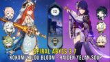 C0 Kokomi Nilou Bloom and C0 Raiden Soup – Genshin Impact Abyss 3.7 – Floor 12 9 Stars