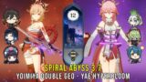 C0 Yoimiya Double Geo and C0 Yae Hyperbloom – Genshin Impact Abyss 3.7 – Floor 12 9 Stars