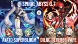 C1 Ayato Superbloom & C5 Diluc Reverse Vaporize – Genshin Impact Spiral Abyss 3.7