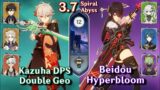 Spiral Abyss 3.7 – C0 Kazuha DPS Double Geo & Beidou Hyperbloom | Floor 12 9 Star | Genshin Impact