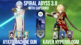 [Abyss with Subtitles] C1 Ayato Machine Gun & C6 Kaveh Hyperbloom – Genshin Impact Abyss 3.8