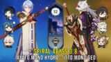 C0 Ayato Mono Hydro and C0 Itto Mono Geo – Genshin Impact Abyss 3.8 – Floor 12 9 Stars
